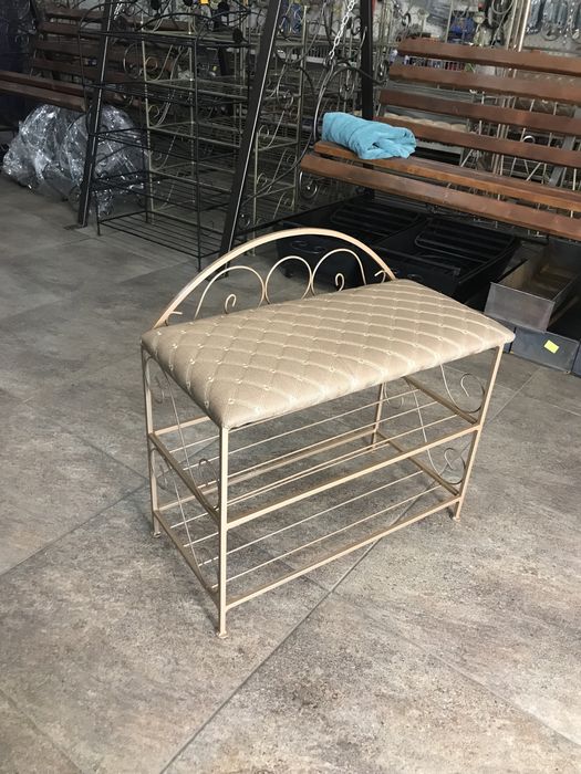 Банкетка с полками для обуви, Банкетка кована,полка,етажерка