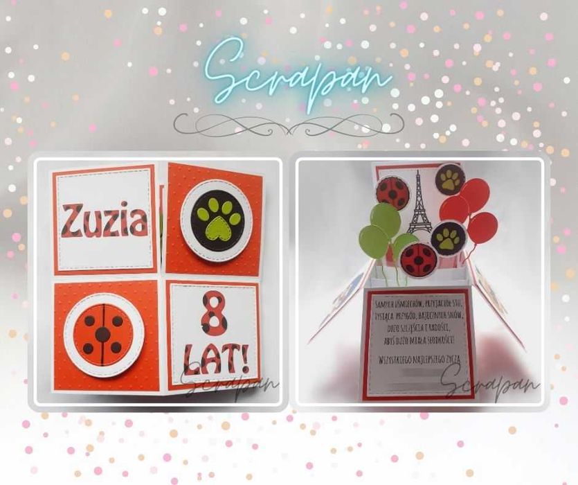 Kartka urodzinowa, roczek dla dziecka, dziewczynki, ręcznie robiona