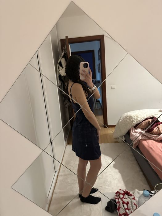 vestido azul curto-lefties