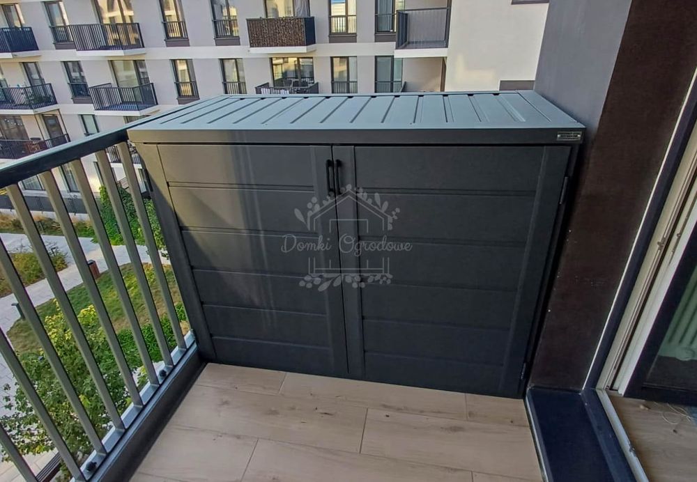 Box rowerowy - Schowek na rower wózek 180x100  antracyt ID907