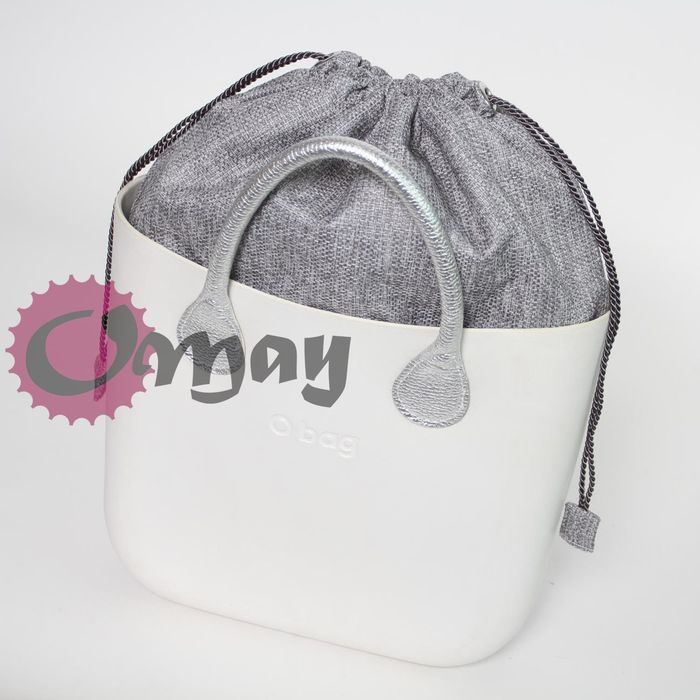 Szary organizer do OBAG MINI worek struktura pleciona 2 kieszenie OMAY