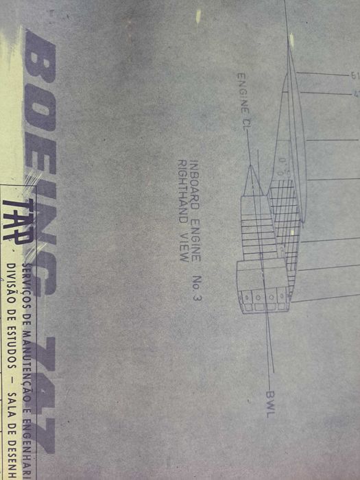 "Poster" Boeing 767 - Diagrama das Estações (1976) (Avião)