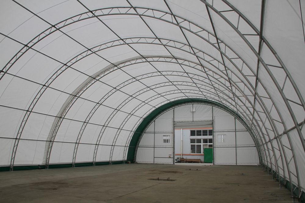 Hala namiotowa łukowa 15,25x24,4m Podwójna kratownica Polski producent