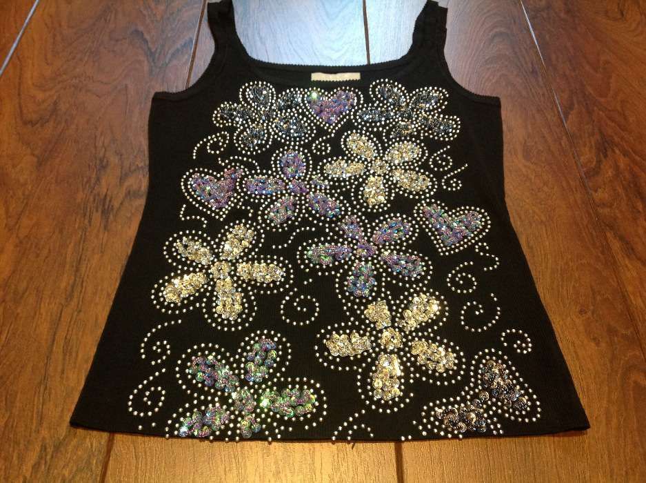 Top Bluzka Damska rozm S  czarny, cekiny