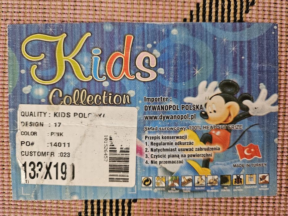 Dywan różowy motyle  kwiatki 133x190 dzieciecy