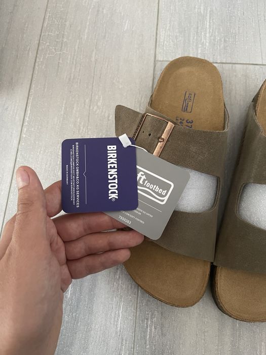 Damskie Klapki Sandały Birkenstock Arizona Soft Taupe roz 37 - Nowe !