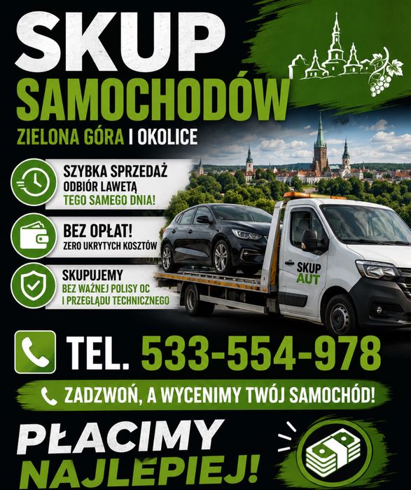 Skupujemy auta osobowe dostawcze bez oplata lubuskie