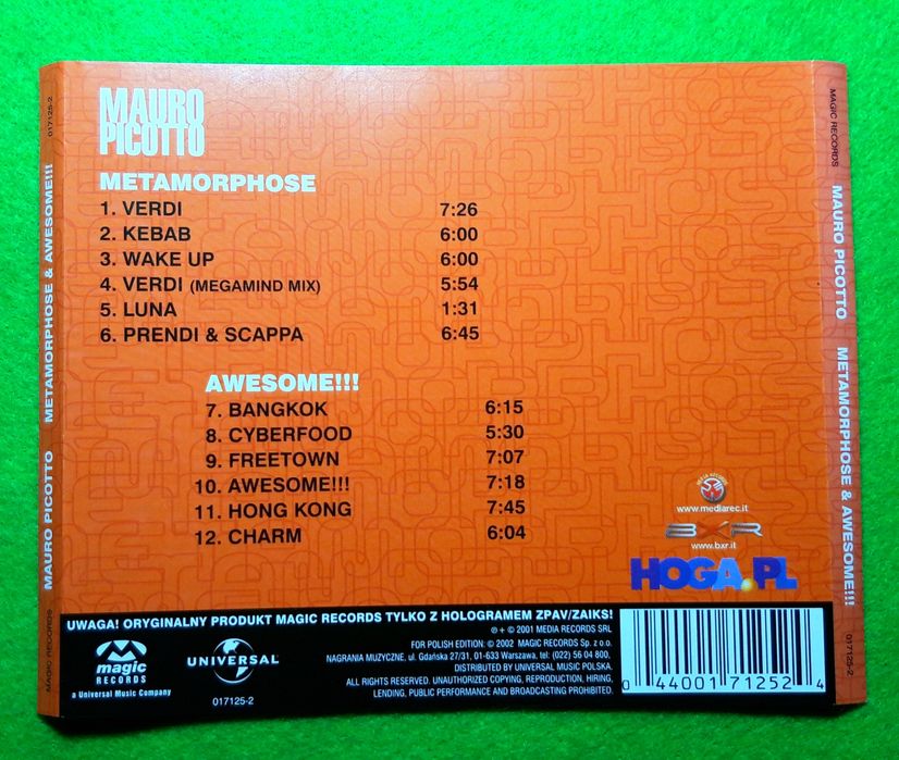 Mauro Picotto – Metamorphose & Awesome!!! (CD, 2002)