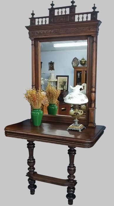 Консоль з дзеркалом дубова