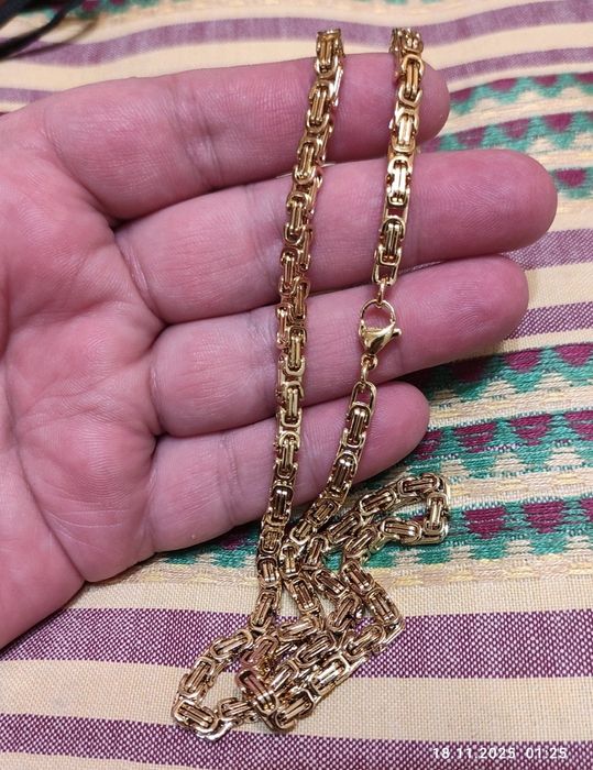 Чоловічий ланцюжок з нержавіючої сталі медзолото