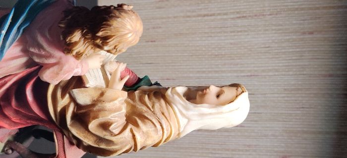 Estatueta S Ana em marfinite-Louças Falcão;Bom estado;22 cm