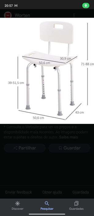 cadeira nova ortopédica dois em um ( pode ser só banco é só retirar o