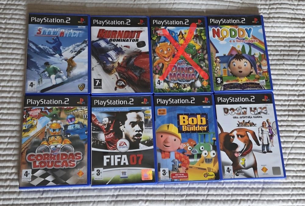 Jogos PlayStation 2 – Lote de 8 Jogos Originais