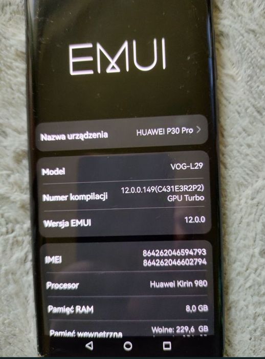 Witam zamienię Huawei p30 pro 8 /256