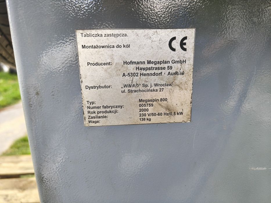 Wyważarka do kół hofmann megaspin 800