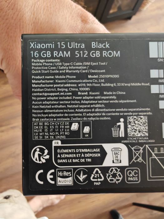 Xiaomi 15 Ultra 16GB 512GB Preto como novo factura e garantia