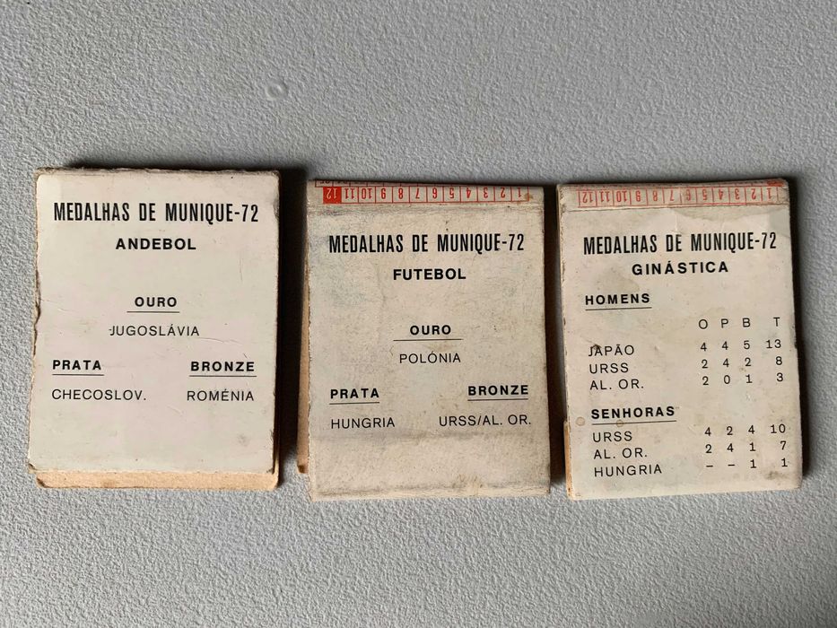 Conjunto de 3 Carteiras de Fósforos Antigas - Jogos Olímpicos
