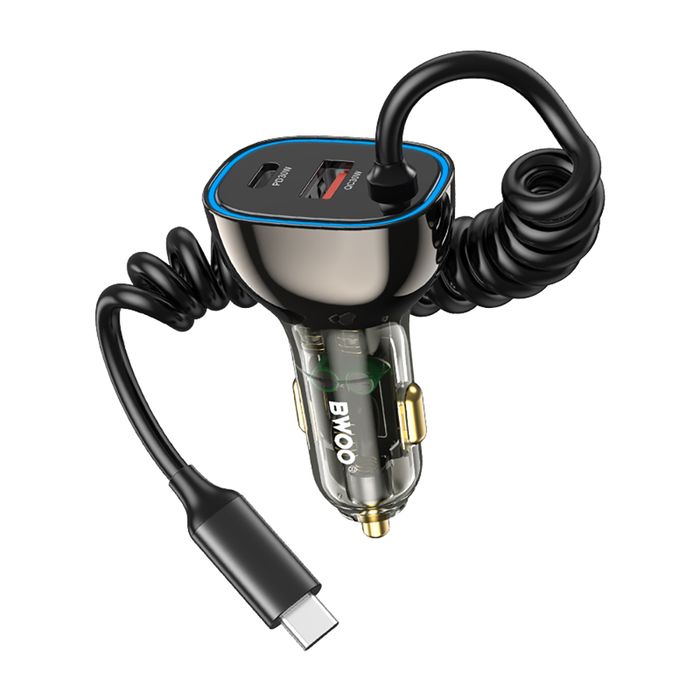 BWOO ładowarka samochodowa PD CC96C 1x USB-C 1x USB 30W z kabelem USB-