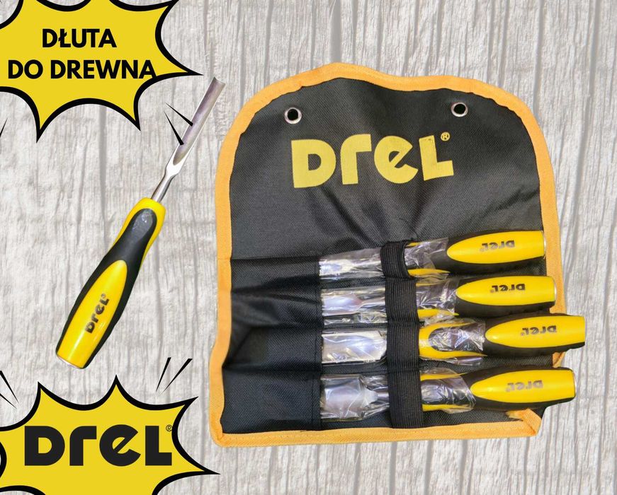 DREL Zestaw 4 dłut do drewna 14-38mm rzeźbiarskich DLA STOLARZA CPK