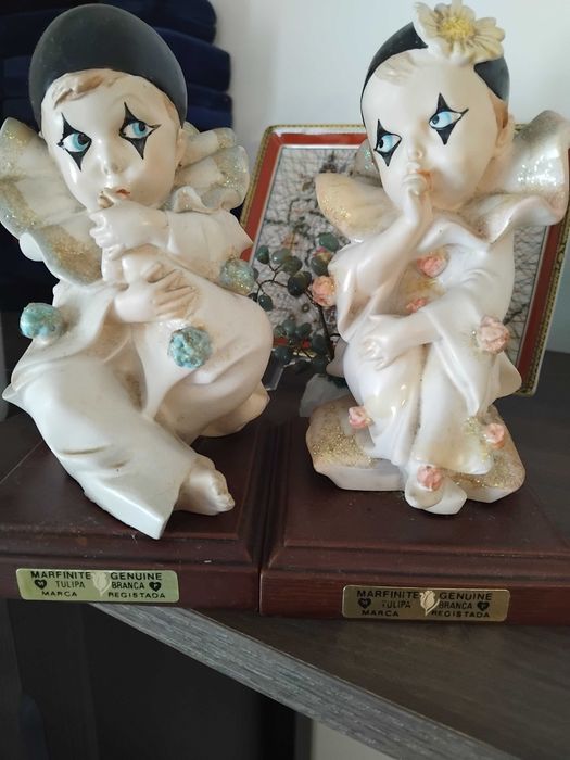 2 Figuras Decorativas - Pierrot e Pierrette Bebés