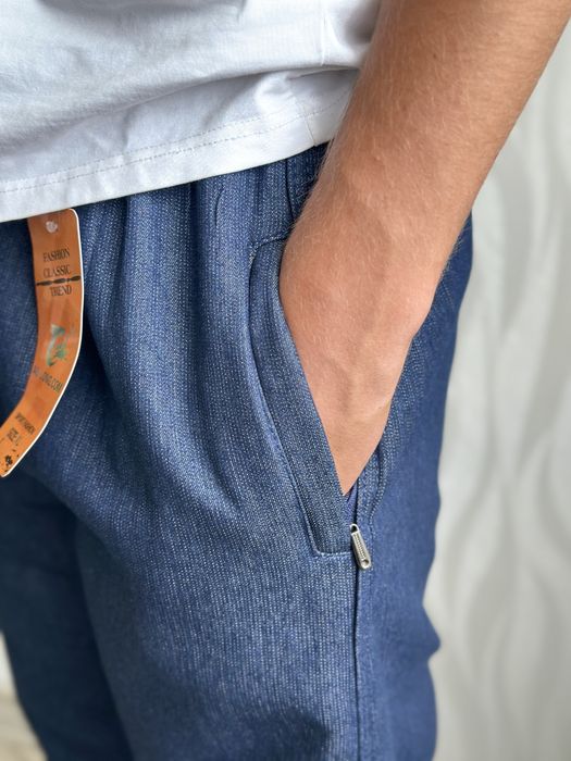 Теплі джинси на резинці чоловічі утеплені джинси на флісі 50 52 54 56