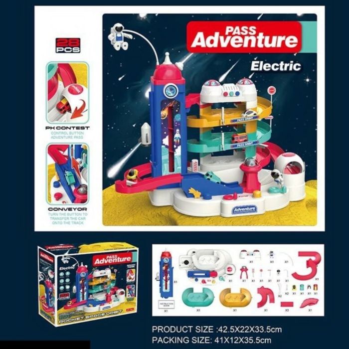 АКЦІЯ! Паркінг 0061 Космічна станція, підйомник, звуки, світло, машина