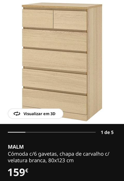 Movel MALM IKEA cor carvalho