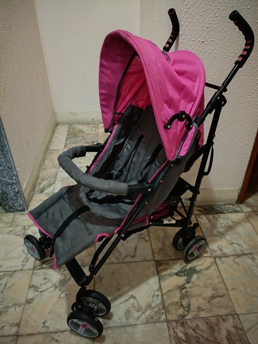 Carrinho de passeio Asalvo cor-de-rosa, 3 posições