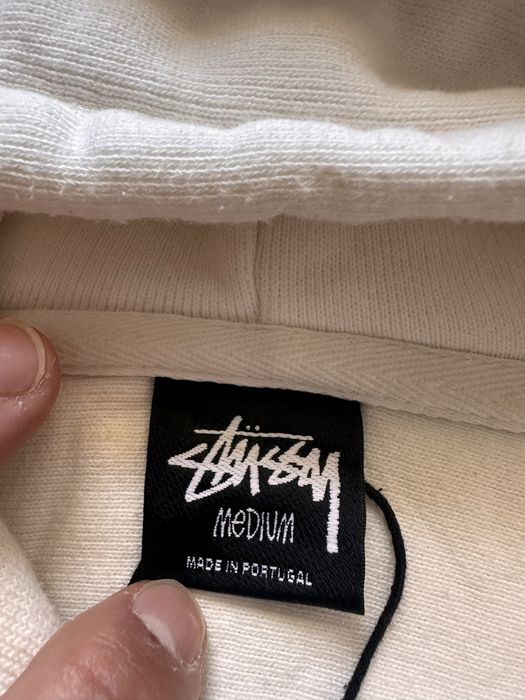 Stussy bluza biała z kapturem nowa z nadrukiem