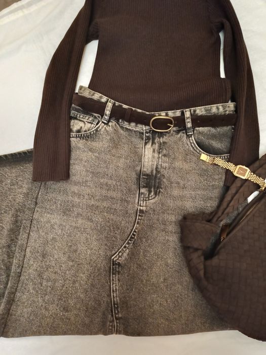 Спідниця maxi коричневого вінтажного кольору