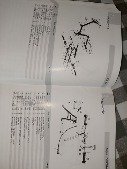 Nowy Katalog czesci instrukcja obsługi rama silnik jawa 50 mustang