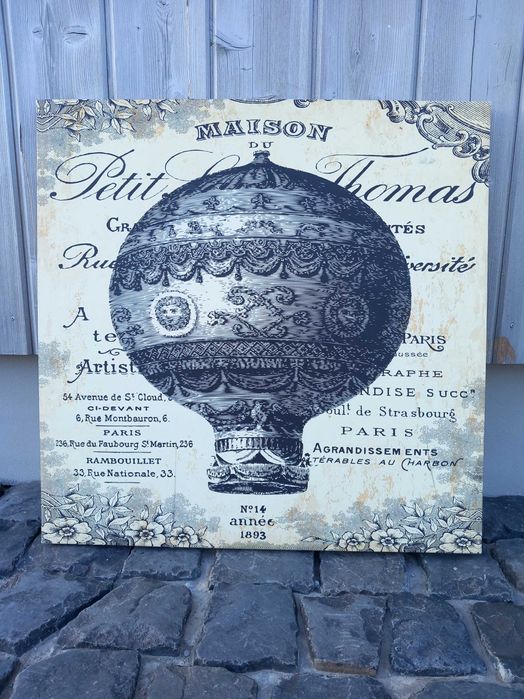 Obraz z balonem motyw francuski, 81x81 cm, Nowy