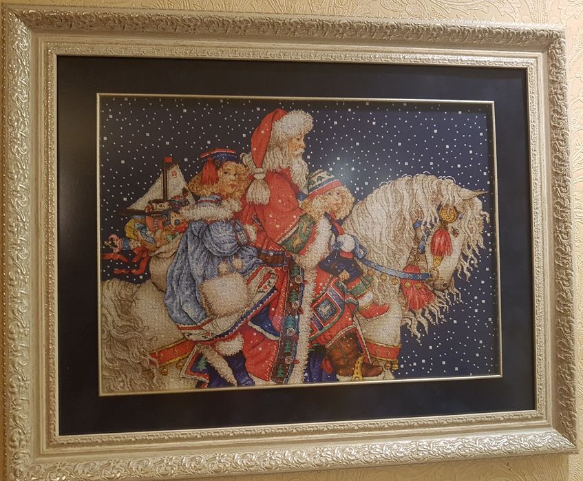 Картина"Зимова казка". Вишивка хрестиком