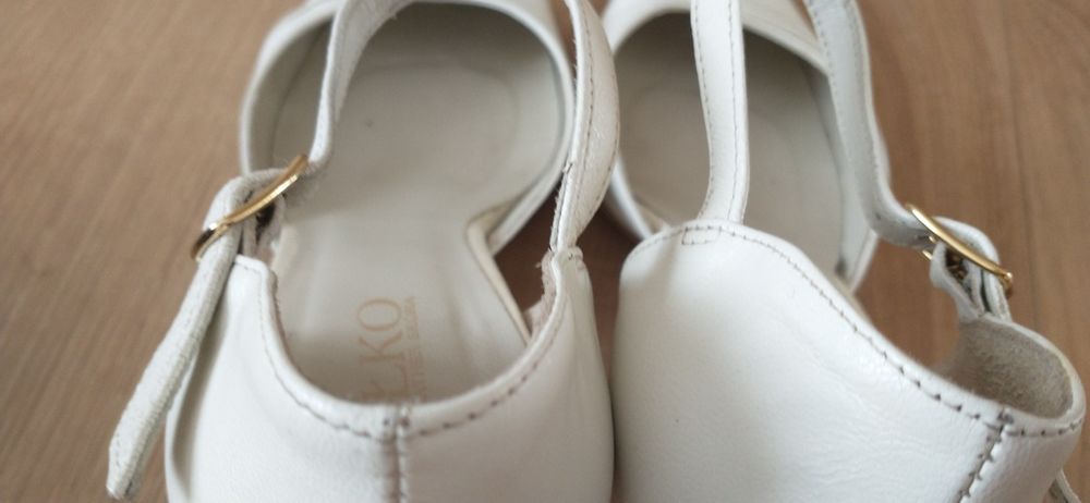 Buty ślubne Ryłko r.37.5 krem skóra licowa.