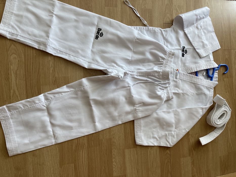 Fato taekwando e cimto branco 140 cm