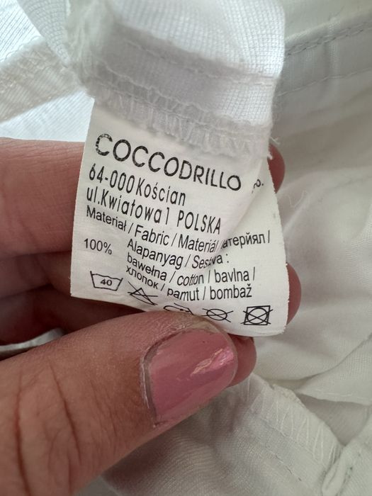 Białe spodnie Coccodrillo r. 104 szerokie bojówki bawełna