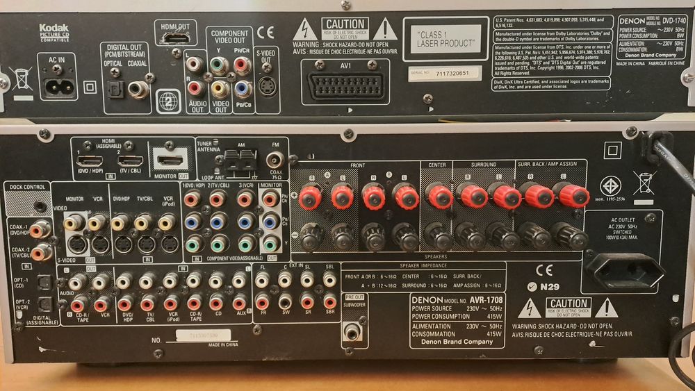 Amplificador e DVD Denon 7.1