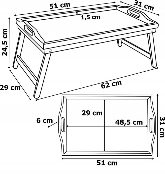 STOLIK ŚNIADANIOWY pod laptop do łóżka prezent