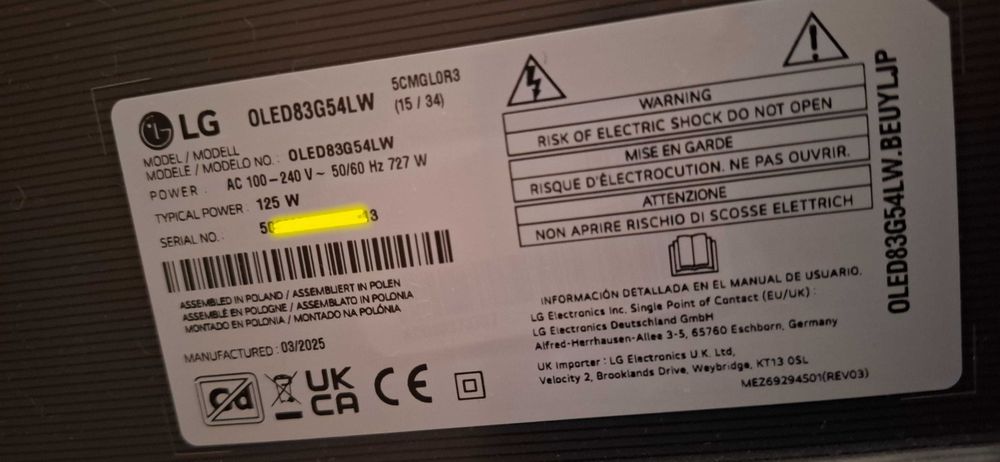 Tv Oled LG G5 83" topo de gama.