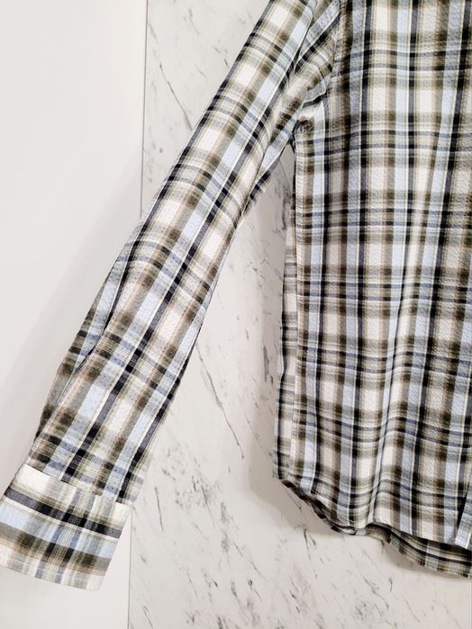 Koszula premium w kratę strukturalny materiał scandi