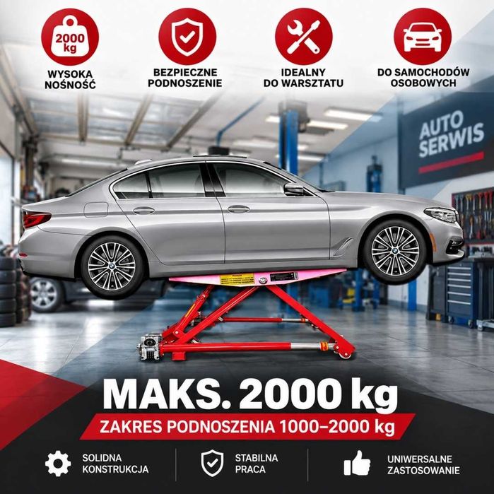 Podnośnik samochodowy 2T BITUXX – mobilny, uchylny, do garażu 2000 kg