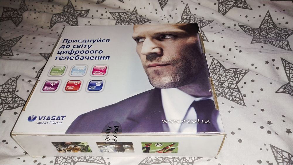 Супутникова антена+кріплення+головки+ модем Viasat (тюнер)
В робочому
