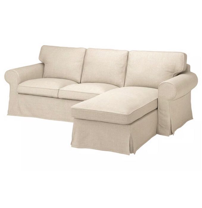 Sofa 3 lugares EKTORP IKEA com chaise longue cor bege