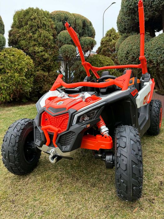 GIGANTYCZNY Samochód na akumulator Buggy CAN-AM 4×200W Pompowane koła