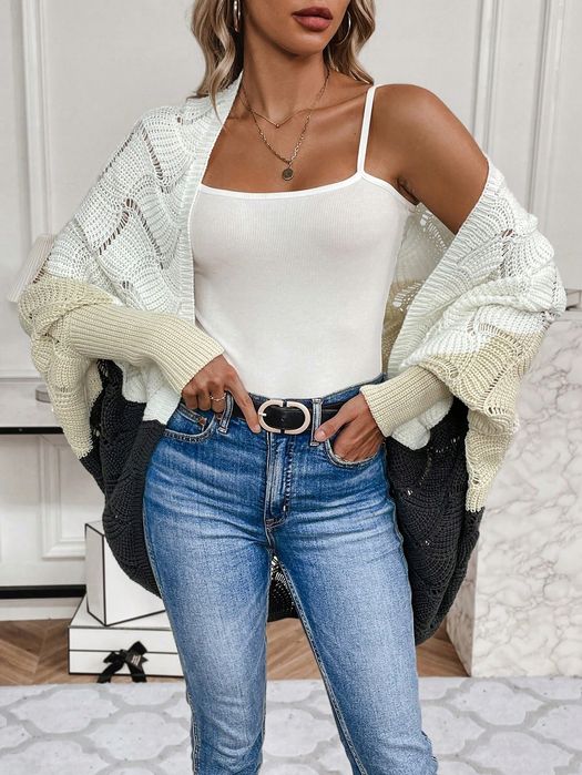 Kardigan Bez Zapięcia Oversize Casual Shein L 40