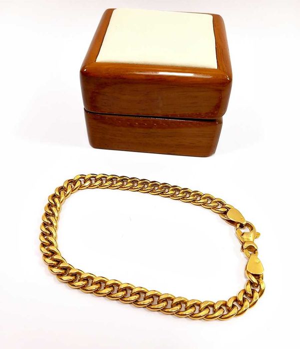 Piękna złota bransoletka Pancerka Pr.585 Dł.21cm Loombard Szczytno