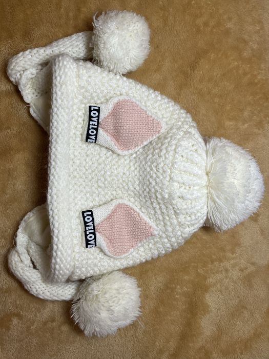 Зимова шапка зайчик