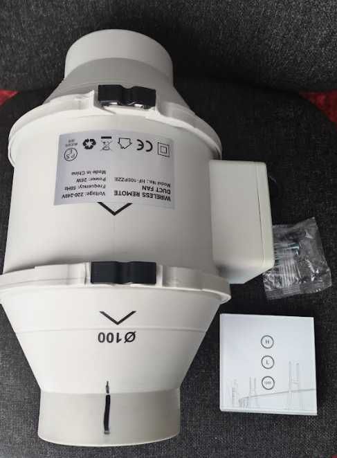 Wentylator kanałowy 100mm HG Power, zdalne sterowanie prędkością