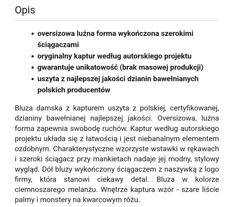 Piękna bluza dresowa z printem, monstera