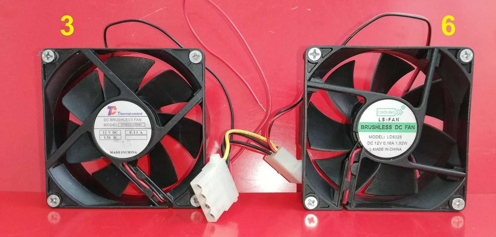 Вентилятор охлаждения Brushless DC12V 0.45A 0,16А 0,13A 80 мм 2-3-4Pin